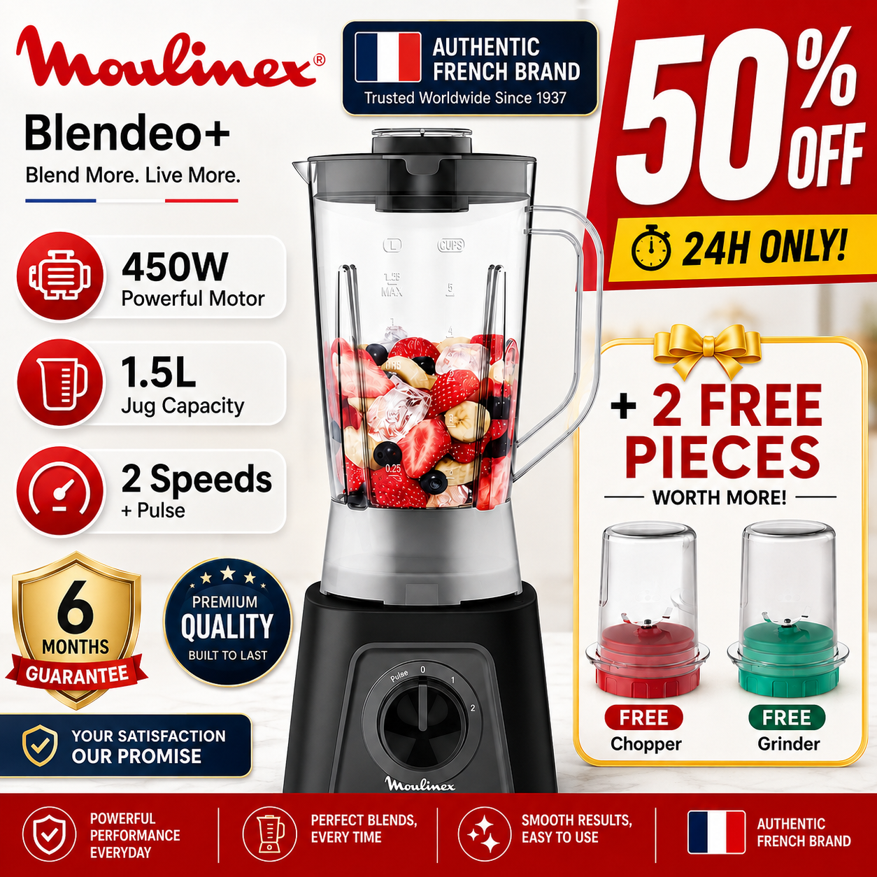 FetZboon™ Authentic Moulinex Blendeo+