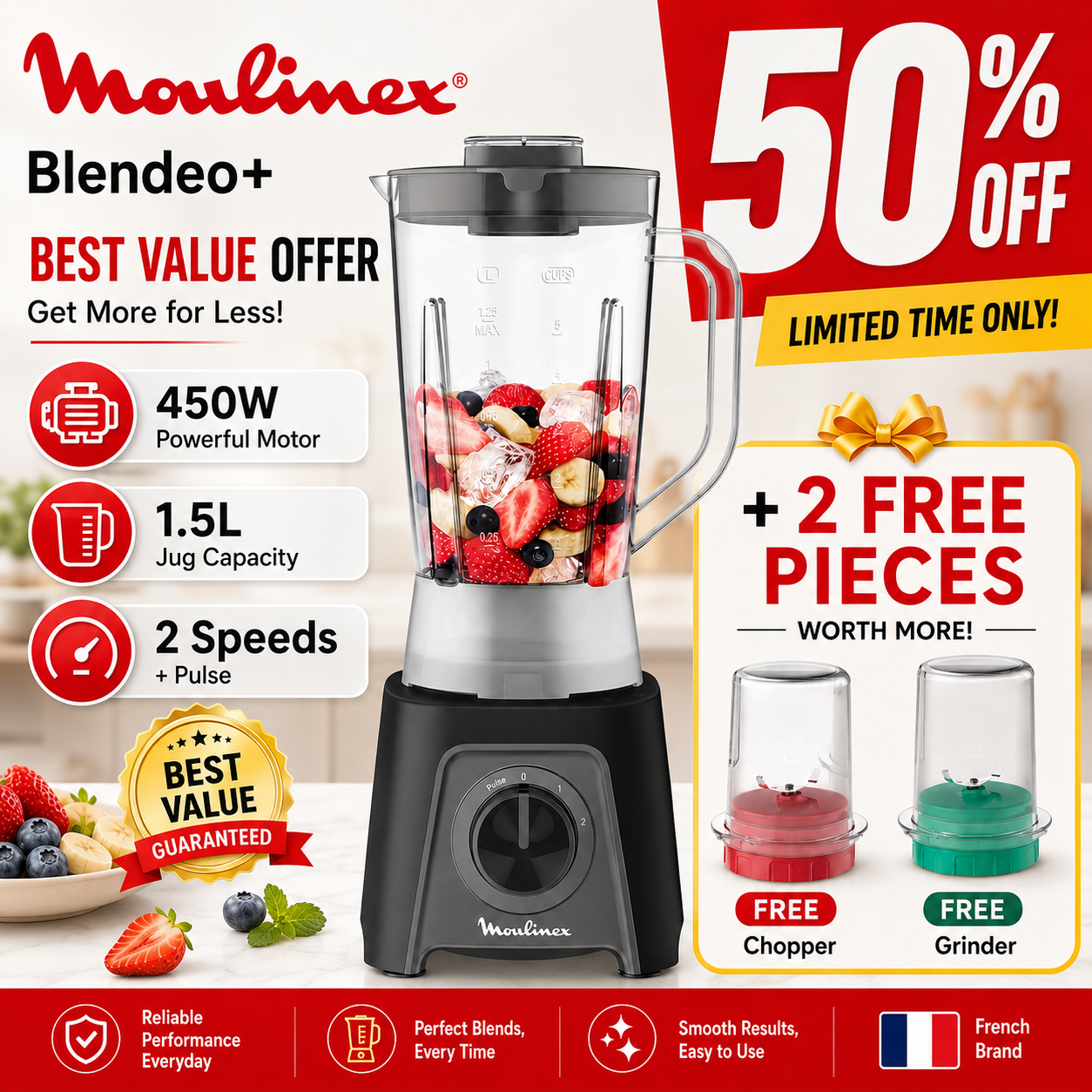 FetZboon™ Authentic Moulinex Blendeo+