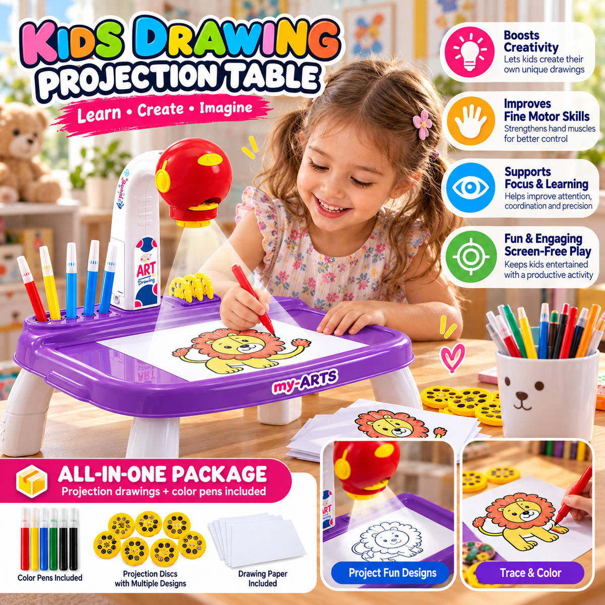 FetZboon™ Projection Painting Table